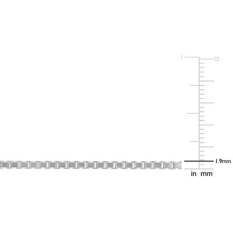 1.96mm Box Link Bracelet in Sterling Silver- 7.25 inch