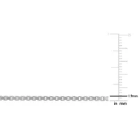 1.96mm Box Link Bracelet in Sterling Silver- 7.25 inch