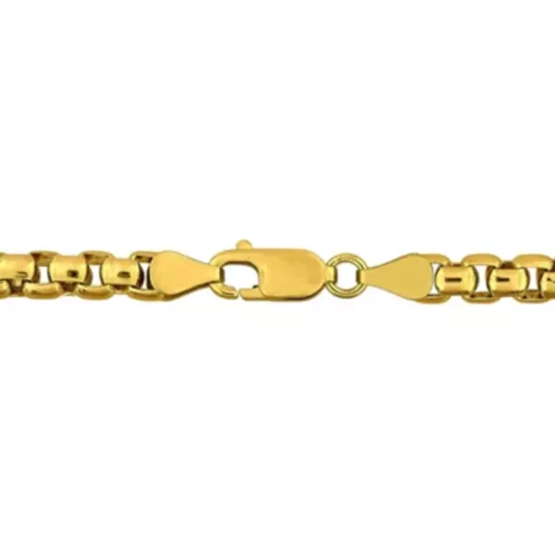 5.20mm Box Link Necklace in Yellow Plated Sterling SIlver