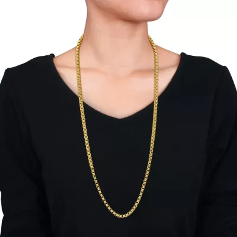 5.20mm Box Link Necklace in Yellow Plated Sterling SIlver