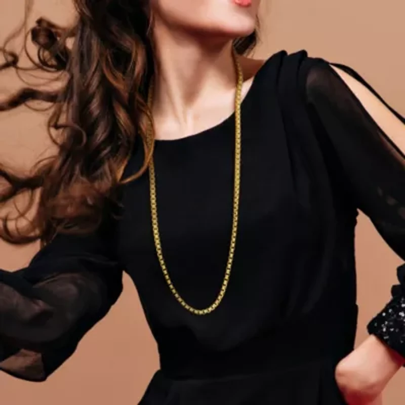 5.20mm Box Link Necklace in Yellow Plated Sterling SIlver