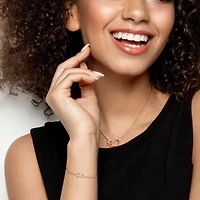 Double Heart Charm Necklace And Bracelet Set in Sterling Silver - 16.5+1In & 7+1 inch