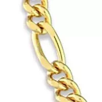 2.2mm Figaro Chain Necklace And Anklet Set in Yellow Plated Sterling SIlver - 16 inch & 9 inch