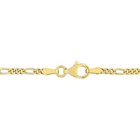 2.2mm Figaro Chain Necklace And Anklet Set in Yellow Plated Sterling SIlver - 16 inch & 9 inch