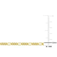 2.2mm Figaro Chain Necklace And Anklet Set in Yellow Plated Sterling SIlver - 16 inch & 9 inch