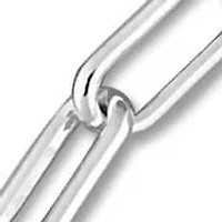 3.5mm Polished Paperclip Chain Necklace And Bracelet Set in Sterling Silver - 16 inch & 7.5 inch