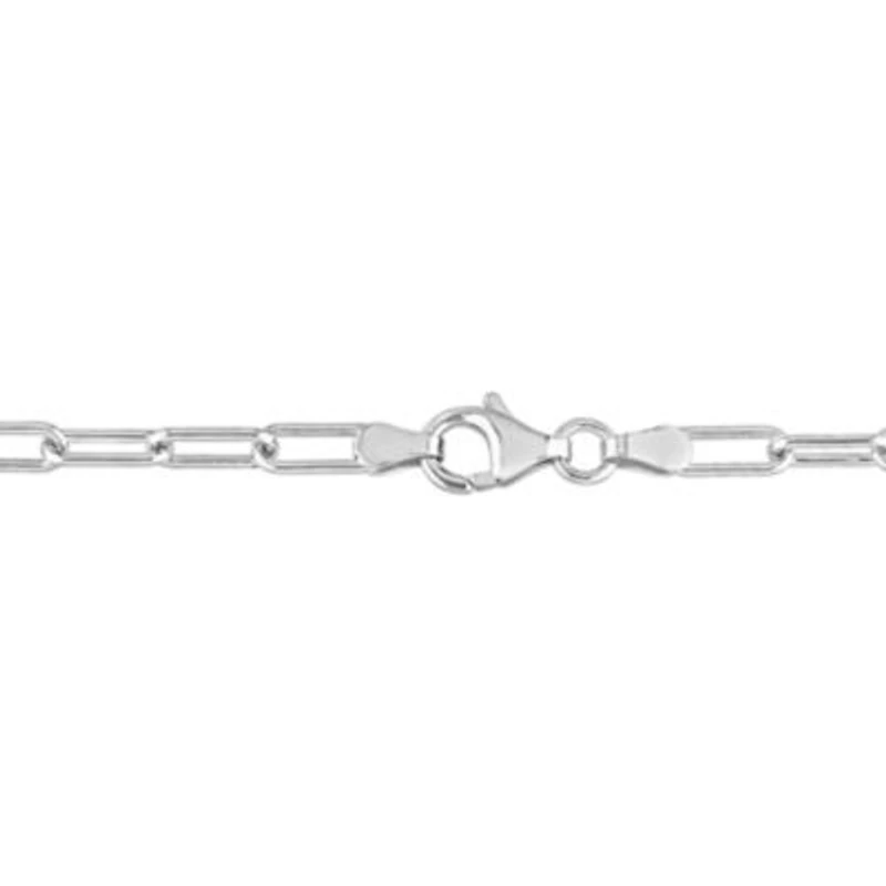 3.5mm Polished Paperclip Chain Necklace And Bracelet Set in Sterling Silver - 16 inch & 7.5 inch
