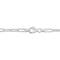 3.5mm Polished Paperclip Chain Necklace And Bracelet Set in Sterling Silver - 16 inch & 7.5 inch