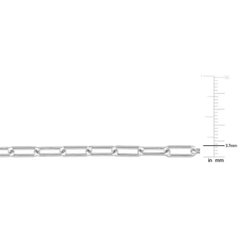 3.5mm Polished Paperclip Chain Necklace And Bracelet Set in Sterling Silver - 16 inch & 7.5 inch