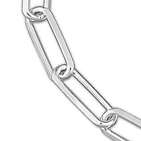 5mm Diamond Cut Paperclip Chain Necklace And Bracelet Set in Sterling Silver- 16 in & 7.5 in