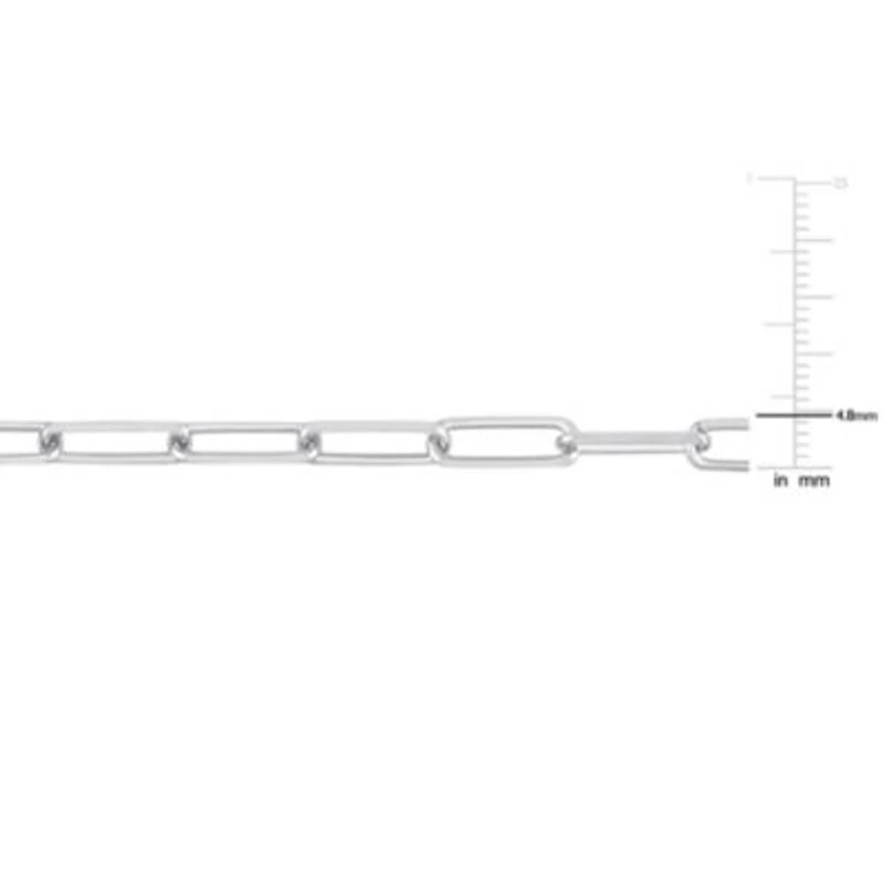 5mm Diamond Cut Paperclip Chain Necklace And Bracelet Set in Sterling Silver- 16 in & 7.5 in