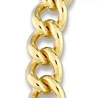 6.5mm Curb Link Chain Necklace And Anklet Set in Yellow Plated Sterling SIlver - 20 inch & 9 inch