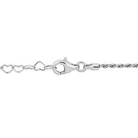 3.3mm Heart Link Necklace in Sterling Silver -16+2 Ext.