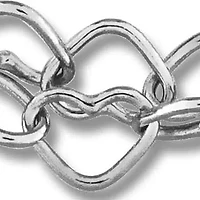 3.5mm Two Strand Heart Link Bracelet in Sterling Silver- 6.5"+1"