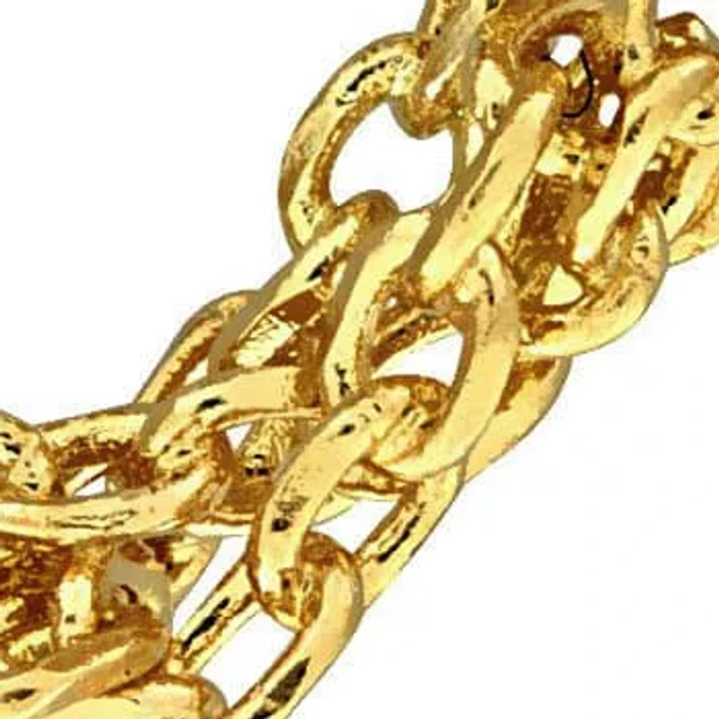 2.2mm Curb Chain Design Drop Earrings in Yellow Plated Sterling SIlver