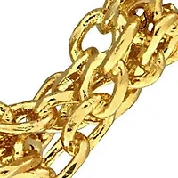 2.2mm Curb Chain Design Drop Earrings in Yellow Plated Sterling SIlver