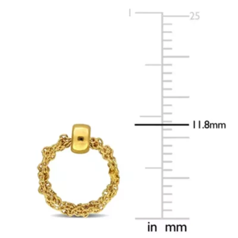 2.2mm Curb Chain Design Drop Earrings in Yellow Plated Sterling SIlver