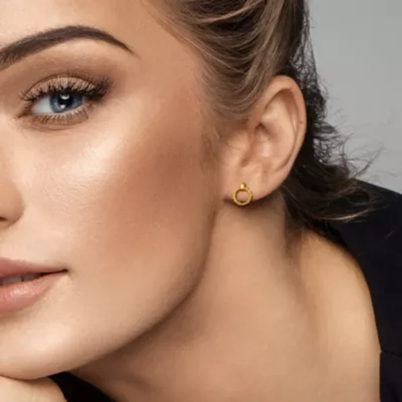 2.2mm Curb Chain Design Drop Earrings in Yellow Plated Sterling SIlver