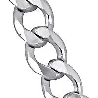 1.5mm Rope & 3mm Curb Chain Necklace in Sterling Silver-16 inch