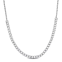 1.5mm Rope & 3mm Curb Chain Necklace in Sterling Silver-16 inch