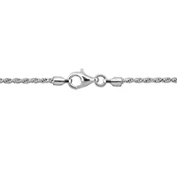 1.5mm Rope & 3mm Curb Chain Necklace in Sterling Silver-16 inch