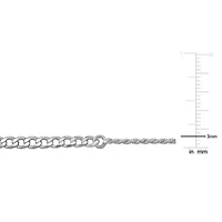 1.5mm Rope & 3mm Curb Chain Necklace in Sterling Silver-16 inch