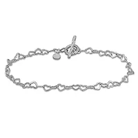 3.5mm Heart Link Bracelet in Sterling Silver- 7.25 inch
