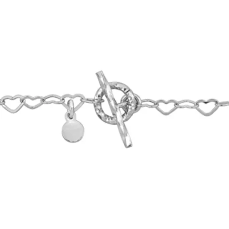 3.5mm Heart Link Bracelet in Sterling Silver- 7.25 inch