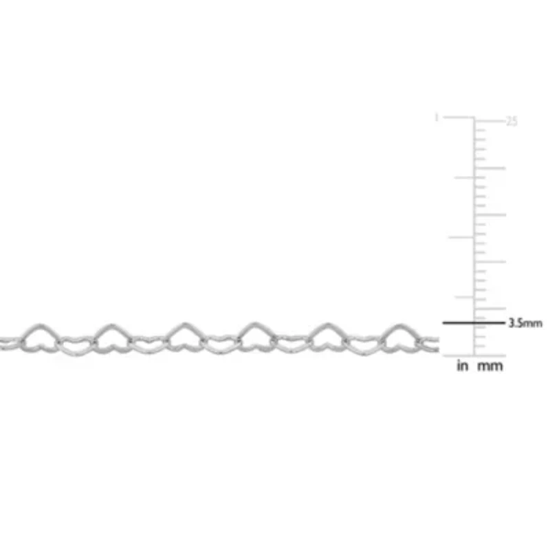 3.5mm Heart Link Bracelet in Sterling Silver- 7.25 inch