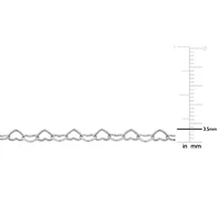 3.5mm Heart Link Bracelet in Sterling Silver- 7.25 inch