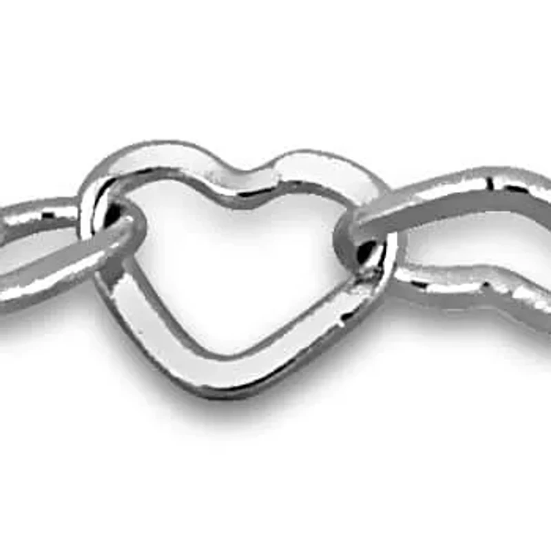 3.5mm Heart Link Bracelet in Sterling Silver -7.25 inch
