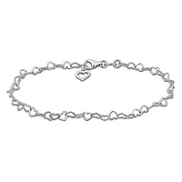 3.5mm Heart Link Bracelet in Sterling Silver -7.25 inch