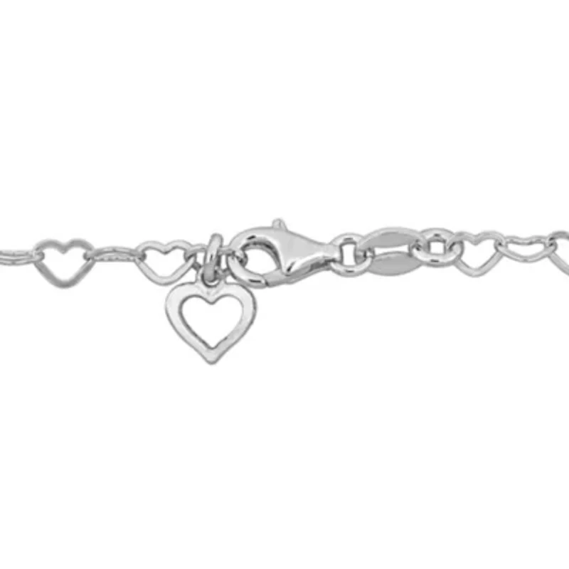 3.5mm Heart Link Bracelet in Sterling Silver -7.25 inch