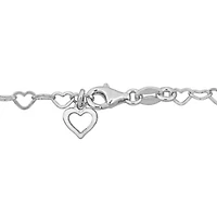 3.5mm Heart Link Bracelet in Sterling Silver -7.25 inch