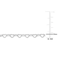 3.5mm Heart Link Bracelet in Sterling Silver -7.25 inch