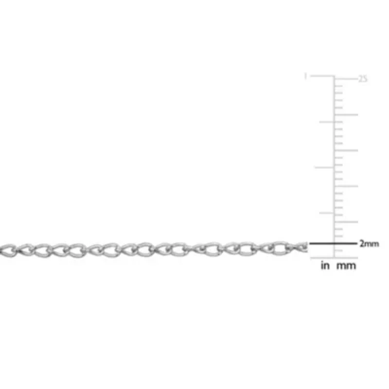 2mm Twist Curb Link Bracelet in Sterling Silver- 7.5 inch