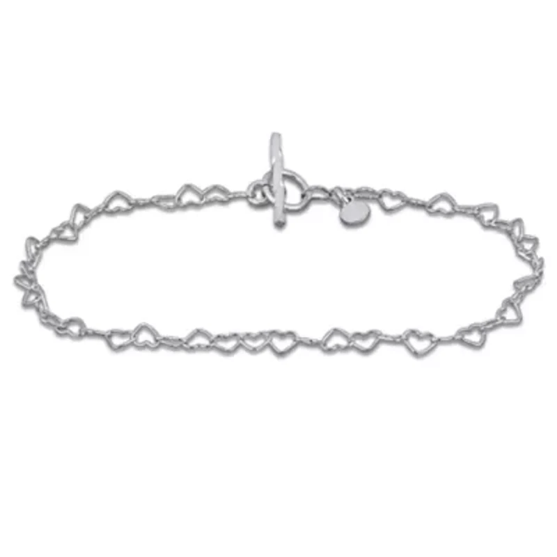 3.5mm Heart Link Bracelet in Sterling Silver- 7.5 inch
