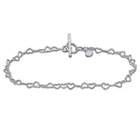 3.5mm Heart Link Bracelet in Sterling Silver- 7.5 inch