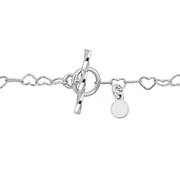 3.5mm Heart Link Bracelet in Sterling Silver- 7.5 inch
