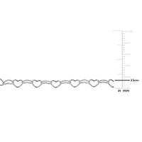3.5mm Heart Link Bracelet in Sterling Silver- 7.5 inch