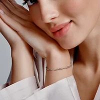 11X3.5mm Paperclip Link Bracelet in Sterling Silver- 7.25 inch