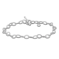 4.5MM Heart Link Bracelet in Sterling Silver