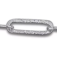 11-3.5mm Paperclip Link Bracelet in Sterling Silver- 7.5 inch