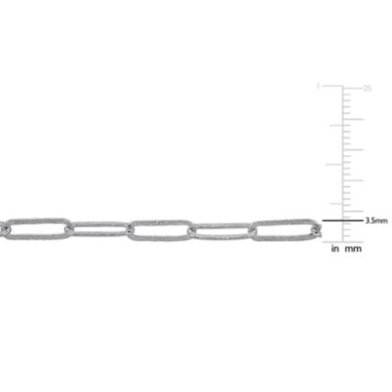 11-3.5mm Paperclip Link Bracelet in Sterling Silver- 7.5 inch