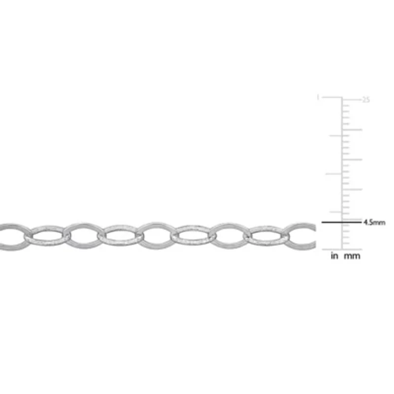 4.5mm Oval Link Chain Bracelet in Sterling Silver, 7.25"