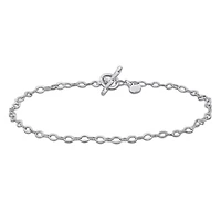 2.3mm Oval Rolo Bracelet in Sterling Silver -7.5 inch