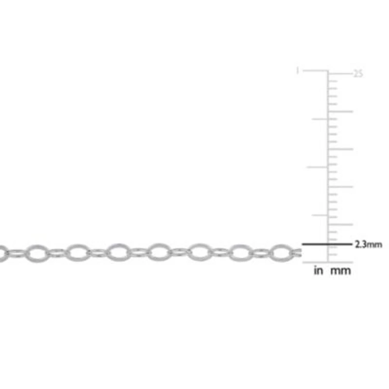 2.3mm Oval Rolo Bracelet in Sterling Silver -7.5 inch