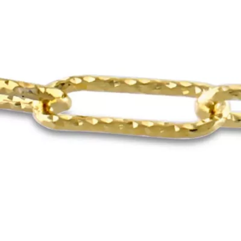 3mm Paperclip Link Bracelet in Yellow Plated Sterling SIlver-7.5 inch