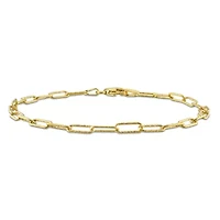 3mm Paperclip Link Bracelet in Yellow Plated Sterling SIlver-7.5 inch