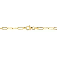 3mm Paperclip Link Bracelet in Yellow Plated Sterling SIlver-7.5 inch